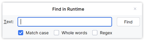 Find in Runtime Dialog